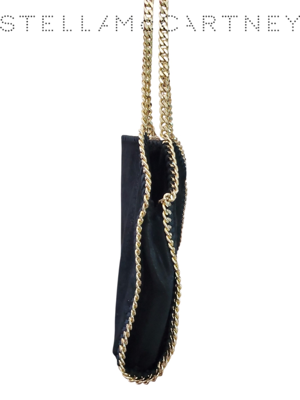 Stella McCartney Mini Falabella Black Gold Fold Over Tote Bag Authenticated - Picture 10 of 16